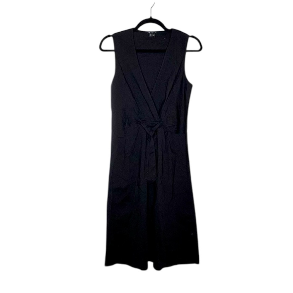 Theory Kenza Linen Blend A-line Dress in Black Size 8